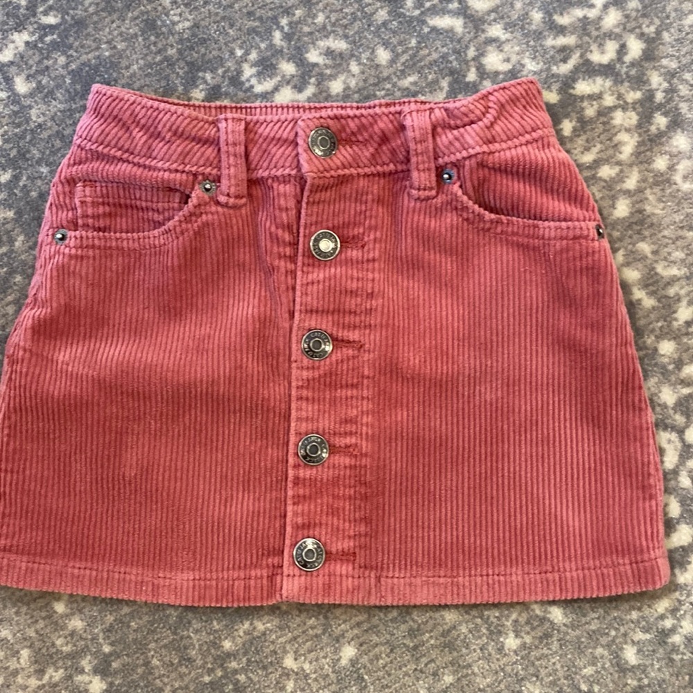 CORDUROY SKIRT AND T SHIRT KIDS SALMON COLOR